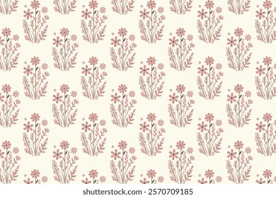 seamless floral pattern with elegant flowers, intricate leaves, and natural elements perfect for wallpaper, textile, wrapping paper, and garden-inspired designs