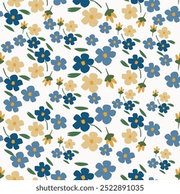 Seamless floral pattern with elegant line art plants. Beautiful flower print, trendy botanical design with large hand drawn white flowers, leaves on a gentle pink background. Vector illustration