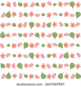 Seamless floral pattern with elegant pink flowers and green leaves. Perfect for textile, wallpaper and packaging design