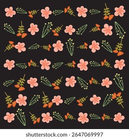 Patrón floral sin fisuras con elegantes flores de color rosa y hojas verdes. Perfecto para el diseño textil, Fondo de pantalla y embalaje