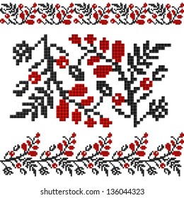 Seamless floral pattern for embroidery cross