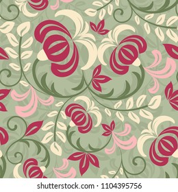 Seamless floral pattern. Endless pattern can be used for ceramic tile, wallpaper, web page background.