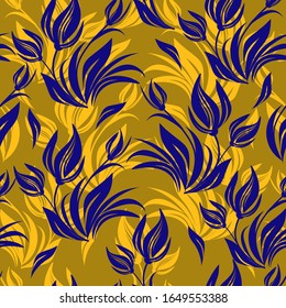 Seamless floral pattern. Endless pattern can be used for ceramic tile, wallpaper, linoleum, web page background 