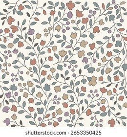 Padrão floral perfeito. Mola pastel sem fim textura floral pequena fofa com pequena margarida. Elegante delicado padrão de vetor floral sem emenda no fundo branco.