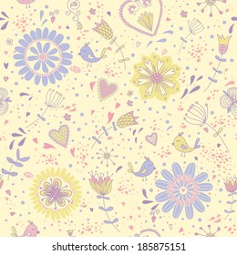 Seamless floral pattern. EPS 10. No transparency. No gradients.