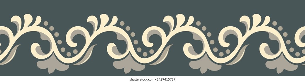 Seamless floral pattern, ethnic geometric shapes as borders for carpet, fabric, wallpaper.