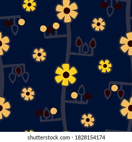 Seamless floral pattern in ethnic style. Traditional print for textiles and paper. Vector illustration.