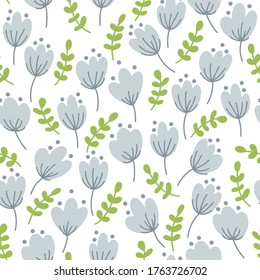 Nahtlose Blumenmuster. Stoffdesign mit einfachen Blumen. Vektor-cute Wiederholung für Babygewebe, Tapete oder Wickelpapier