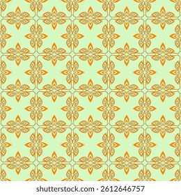 seamless floral pattern Fabric pattern wallpaper green Gold color curtain Table cloth
