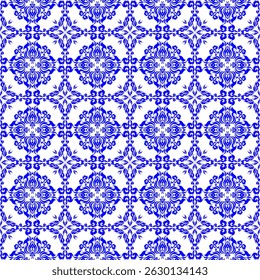 seamless floral pattern Fabric pattern wallpaper Tile pattern Table cloth white blue