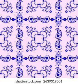 seamless floral pattern Fabric pattern wallpaper Table cloth curtain Tile pattern pink blue black