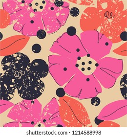 Seamless floral pattern. Fashionable template for design. Vector EPS10.