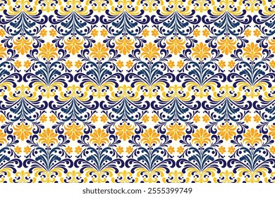 Seamless Floral Pattern Featuring Botanical Motifs and Ornamental Elements for Textile and Fashion Design with Elegant Flower Prints for Creative and Modern Projects