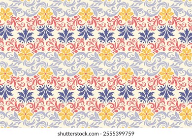 Seamless Floral Pattern Featuring Botanical Motifs and Decorative Elements for Fashion and Textile Design with Elegant Flower Prints and Ornamental Styles for Creative Projects