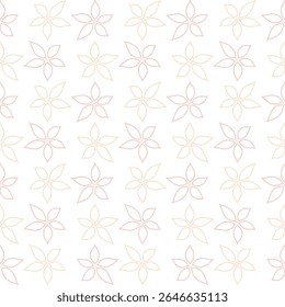 A seamless floral pattern featuring delicate pink and beige flowers on a light background.