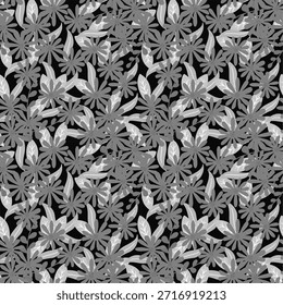 Nahtloses Blumenmuster mit Blumen mit Blättern in einer weichen monochromen Farbpalette. perfekt für Stoffdesign, Tapeten, Packpapier, Stoffdrucke, Hintergründe und Projekte zum Thema Frühling.