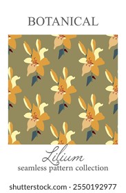 A seamless floral pattern featuring, ideal for decor and textile design. Graphic pattern for fabric, wallpaper, packaging.