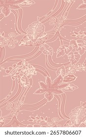 Patrón floral sin fisuras con flores Grandes y detalladas con pétalos suaves en tonos pastel como rosa, crema y blanco.Las flores deben aparecer tridimensionales con texturas intrincadas, se asemejan