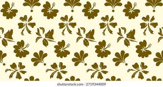 Patrón floral sin fisuras con un fondo exuberante de hojas verdes y flores delicadas