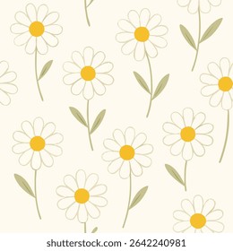 A seamless floral pattern featuring soft pastel petals with minimalist style, perfect for textile or digital print designs.