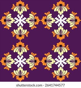 Seamless floral pattern featuring vintage flowers, leaves, and ornate botanical designs perfect for fabric, wallpaper, or textile decoration