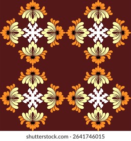 Seamless floral pattern featuring vintage flowers, leaves, and ornate botanical designs perfect for fabric, wallpaper, or textile decoration