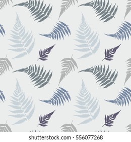 Seamless  floral pattern with fern. Botanical illustration. Vector design elements.