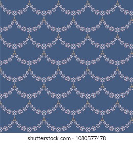 seamless floral pattern with festoons 