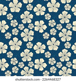 Seamless floral pattern. A field with tiny flowers. Vector illustration.