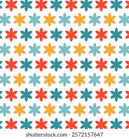 Seamless floral pattern flat background