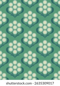 Padrão floral liso buquê de flores verde azul fundo embrulhando tecido de papel têxtil