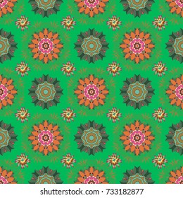Seamless floral pattern with flower composition on bright background, perfect for wrappers, wallpapers, postcards, greeting cards, wedding invitations, romantic events, etc.