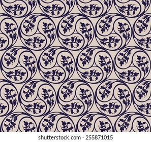 Seamless floral pattern, flower decorative elements circle
