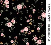 Seamless Floral Pattern flower pattern on black background