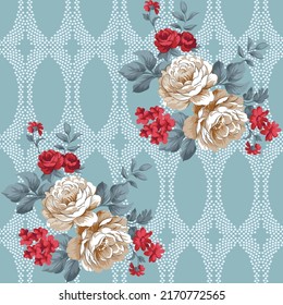 Seamless Floral Pattern flower pattern on grey background