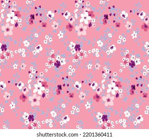 Seamless Floral Pattern flower pattern on pink background