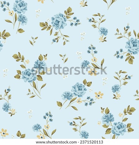 Seamless Floral Pattern flower pattern on grey background