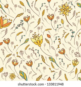 Seamless floral pattern. Flower texture. Vector illustration with lime flowers