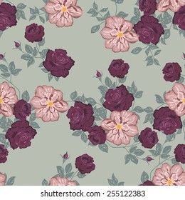 Seamless floral pattern, flower vector illustration