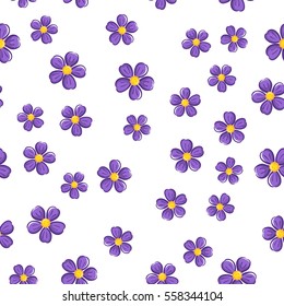 Seamless floral pattern with flower vector illustration