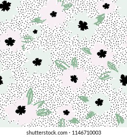 Seamless floral pattern with flowers