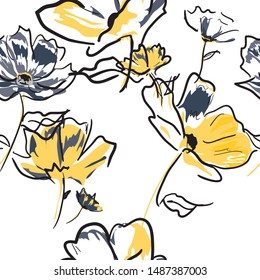 Seamless floral pattern with flowers