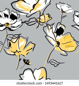 Seamless floral pattern with flowers