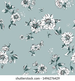 Motivo floral sin inconvenientes con flores
