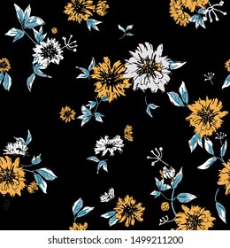 Seamless floral pattern with flowers