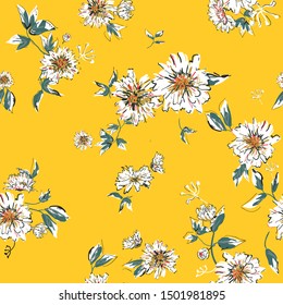 Seamless floral pattern with flowers