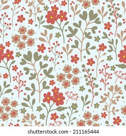 Seamless floral pattern with flowers.