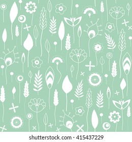 Seamless floral pattern. Flowers abstract texture in two colors