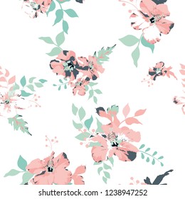 Seamless floral pattern. Flowers background texture