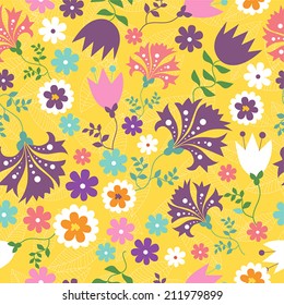 Seamless floral pattern.  Flowers background.